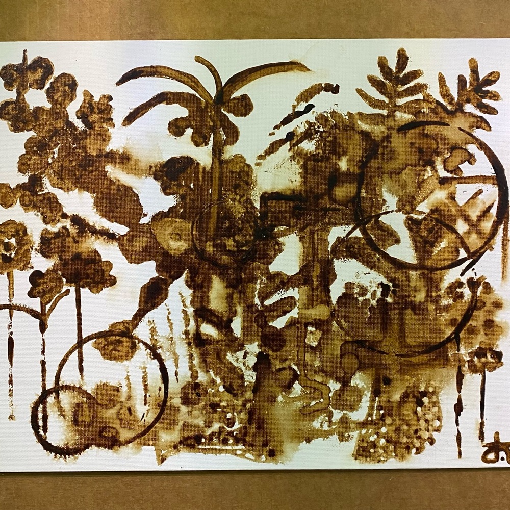 Original Abstract Art Coffee Painting Coffee Decor Wall Decor Unique Home Decor